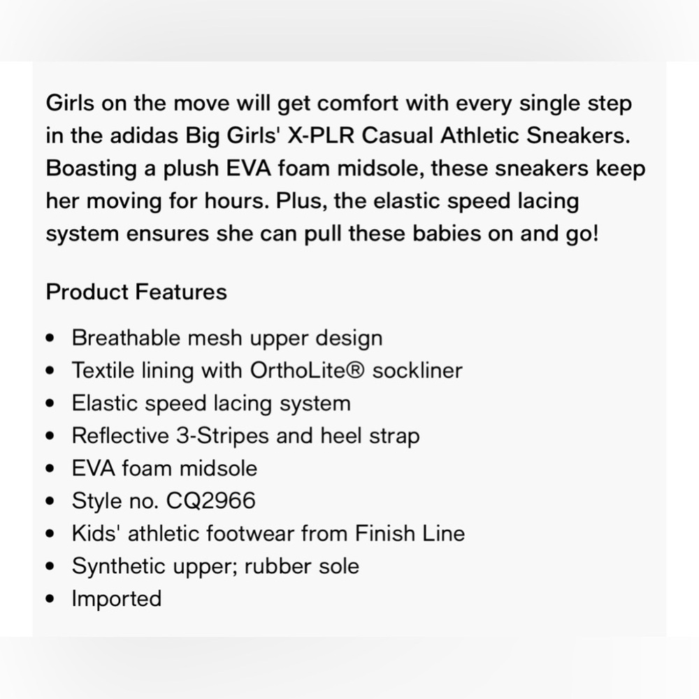 adidas Big Girls' X-PLR Casual Athletic Sneakers - Picture 14 of 15